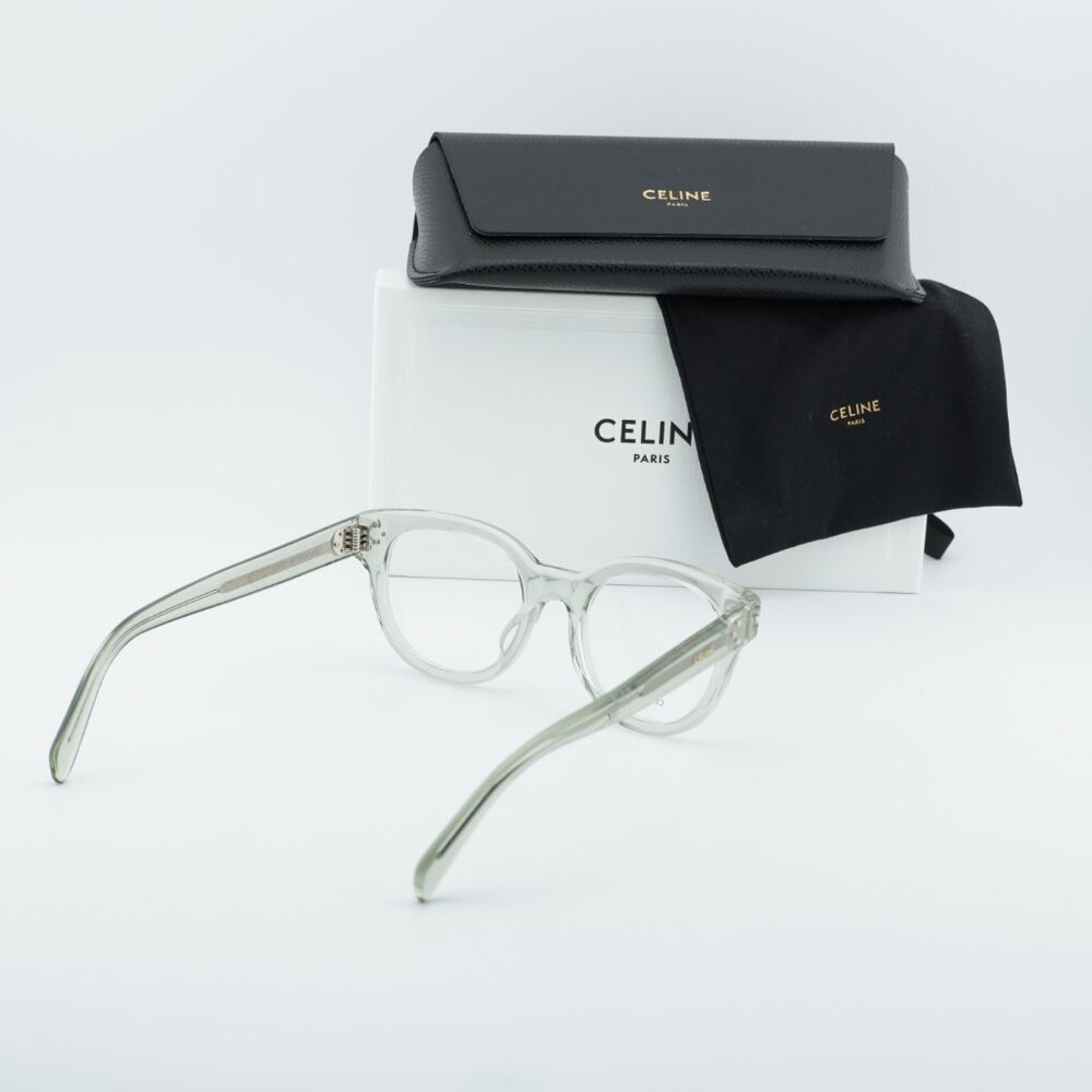Celine CL50109I 093 Square Eyeglasses - Teal 51mm - Picture 2 of 10